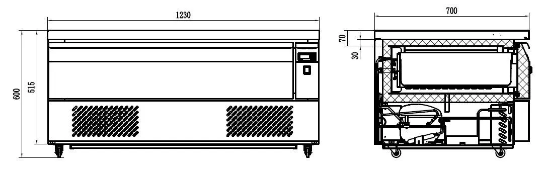 CombiSteel Refrigerated/Freezer Counter 1 Drawer 3X 1/1 GN