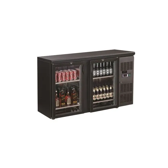 CombiSteel Backbar Cooler Black 2 Glass Doors Side Motor