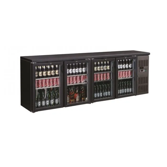 CombiSteel Backbar Cooler Black 4 Glass Doors Side Motor