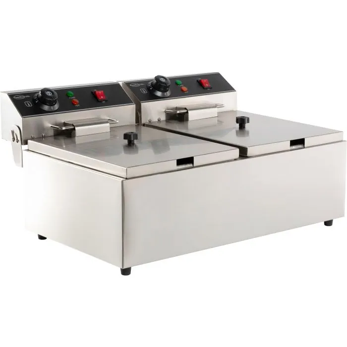 CombiSteel Twin Tank Electric CounterTop Fryer 2x6 Litre