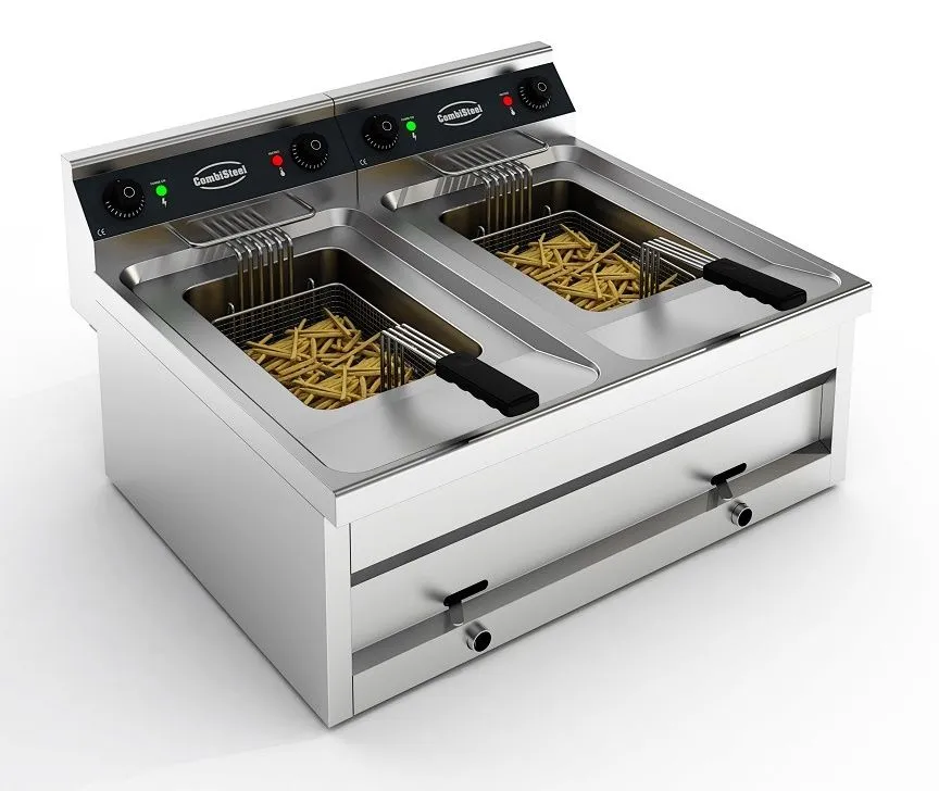 CombiSteel Electric CounterTop Fryer 2x12 Litre