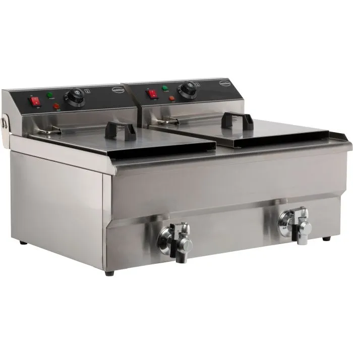 CombiSteel Twin Tank Electric CounterTop Fryer 2x10 Litre