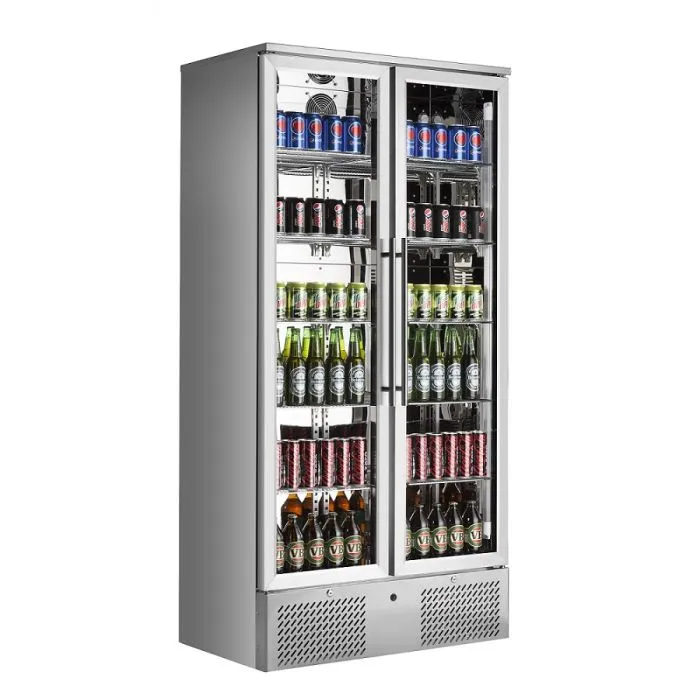 CombiSteel Backbar Double Stainless Steel Glass Door Upright 458 Litre Beer Cooler