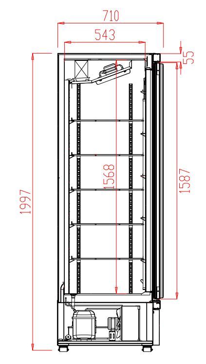 CombiSteel 4 Glass Doors JDE-2025R Display Fridge