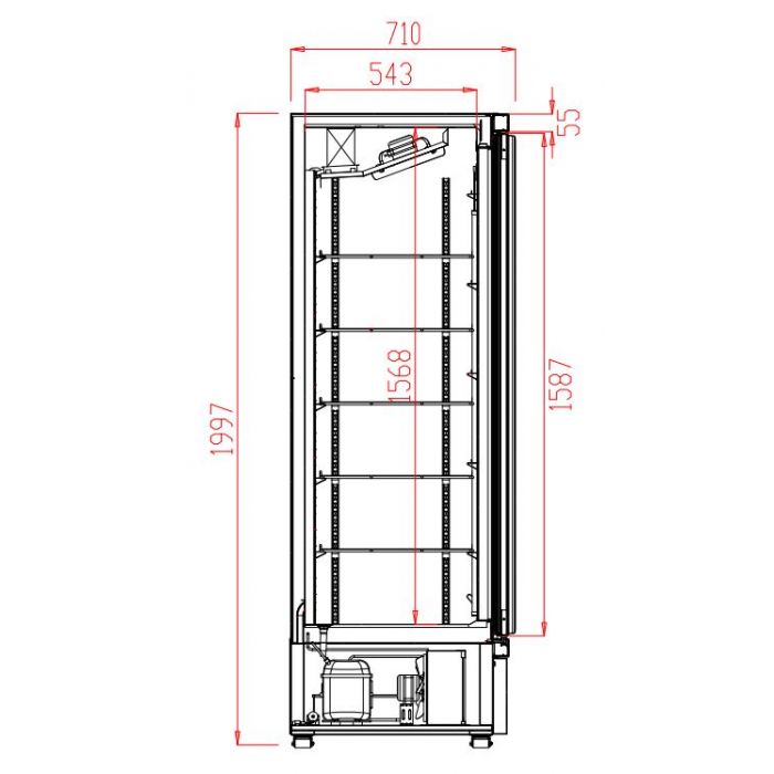 CombiSteel 4 Glass Doors Black JDE-2050R BL