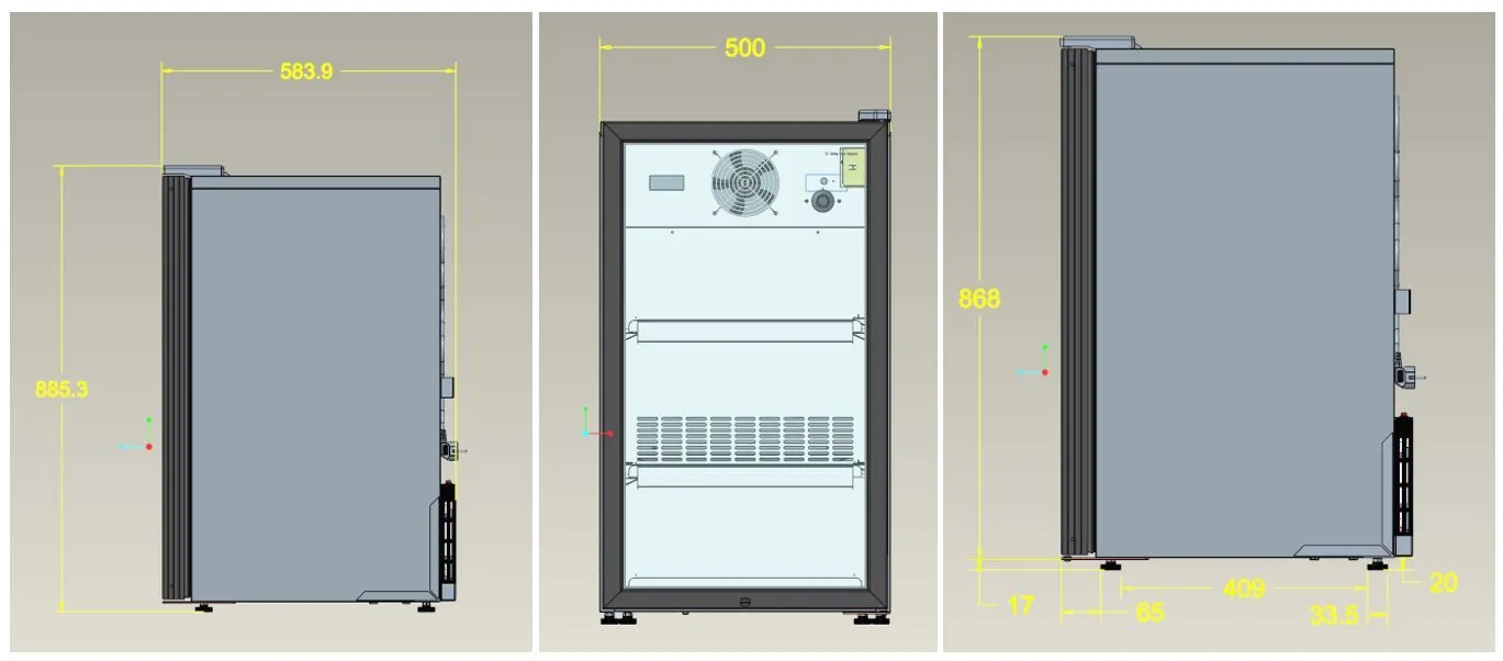 CombiSteel Counter Top Glass Door Refrigerator 136L Black
