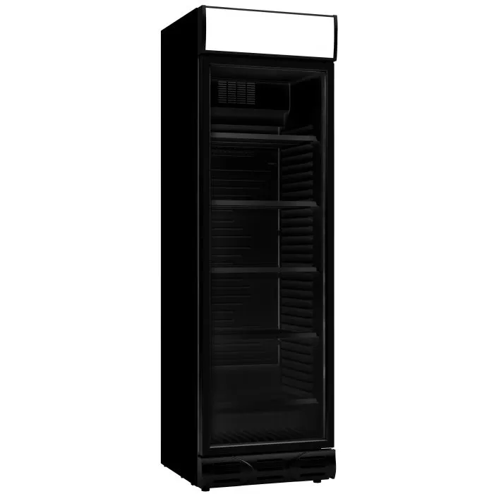 CombiSteel Refrigerator 1 Glass Door Black 382L
