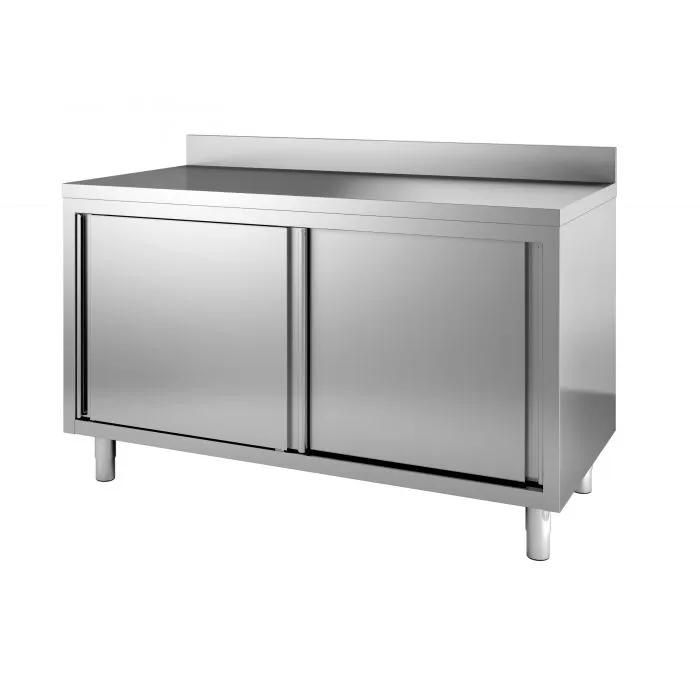 CombiSteel 600 Worktable Upstanding 2 Sliding Doors Splashback Range