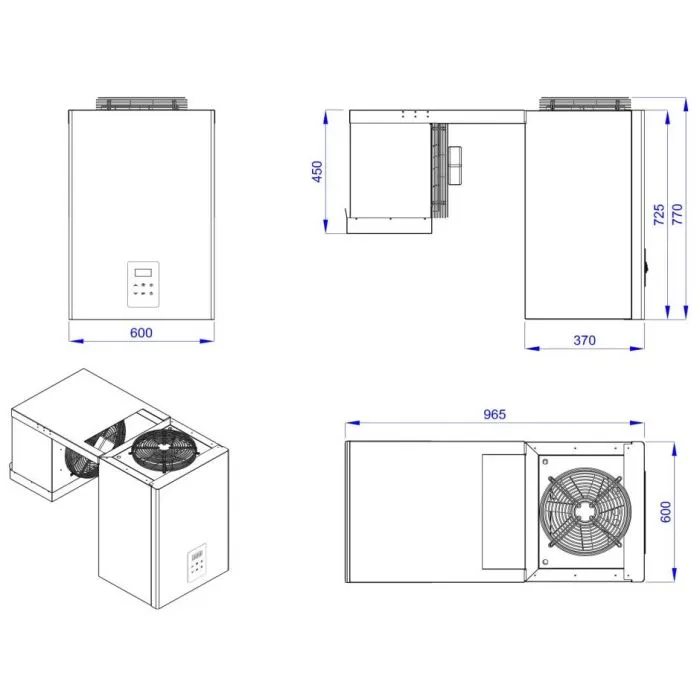 CombiSteel Freezer Room Monoblocks Wall-Mounted Straddle-Type Unit Range
