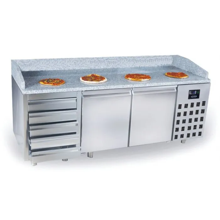 CombiSteel Pizza Preparation Counter 2 Doors 5 Drawers