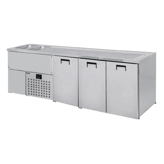 CombiSteel Beer Counter 3 Doors 2 Sinks Left Motor