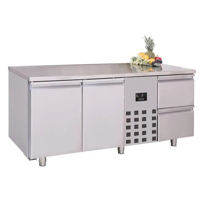 CombiSteel Counter 700 Refrigerator 2 Door and 2 Drawers Mono Block