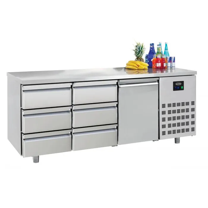 CombiSteel Counter 700 Refrigerator 1 Door and 6 Drawers