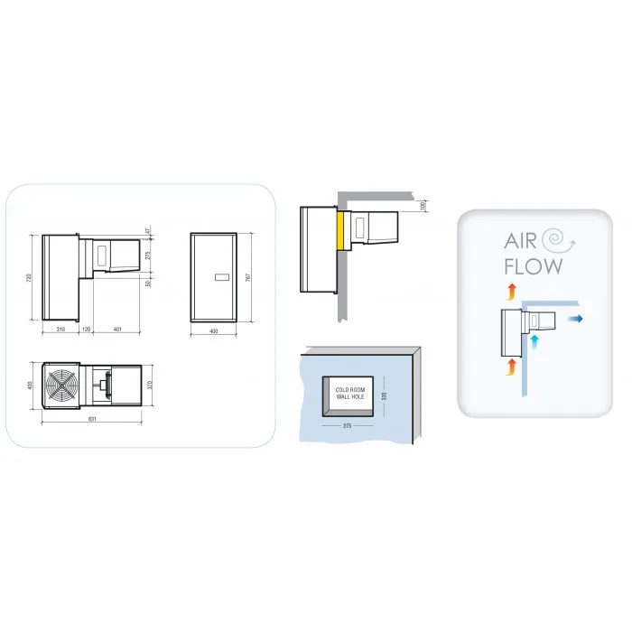 CombiSteel Freezer Room Monoblocks Wall-Mounted Unit Small