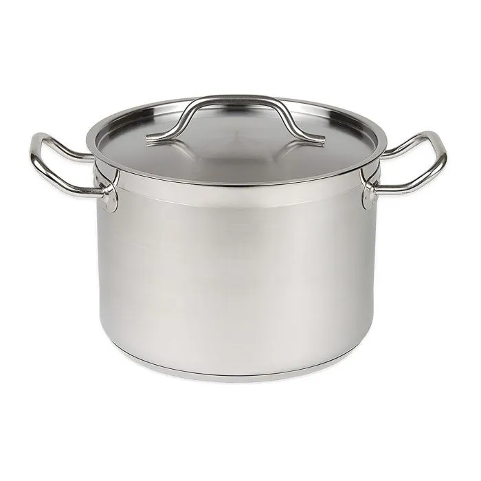 CombiSteel Deep Stock Pot Mid Stainless Steel + Lid 16 Litre