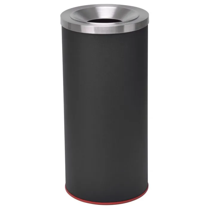 Disposal Bin Rounded Black Powder Coated