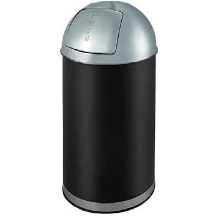 Disposal Bin Pushcan 35 Litre Black Powder Coated