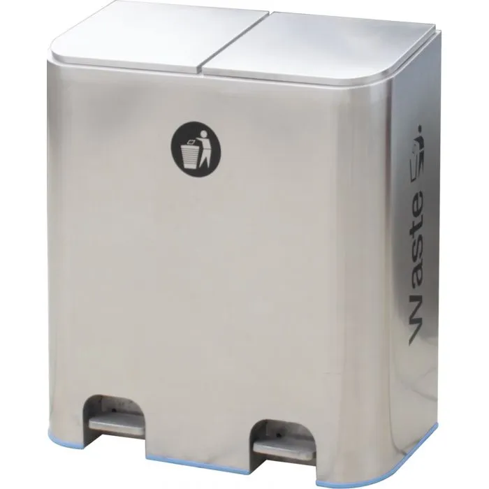 Brushed Stainless Steel Pedal Disposal Bin 2in1