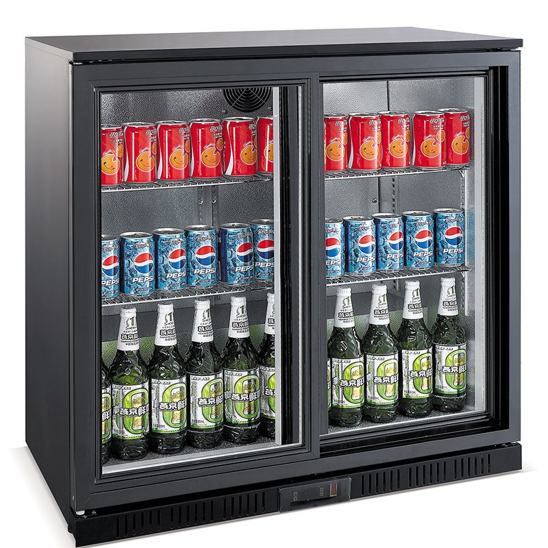 CombiSteel Backbar Cooler 2 Sliding Glass Door Black