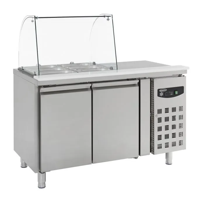 CombiSteel Counter 2 Doors Fridge with Glass Cover