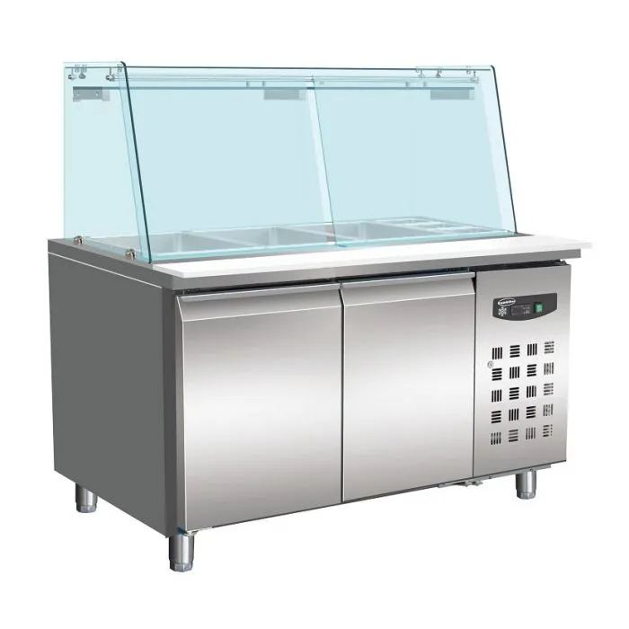CombISteel Refrigerated Bakery Counter with Glass Cover 2 Doors