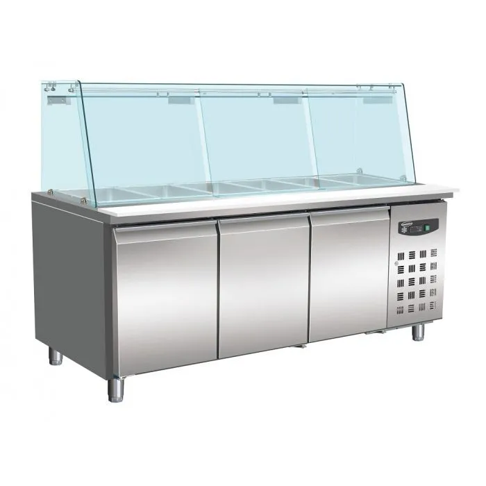 CombiSteel Saladette 3 Door with Glass Cover 5x1/1 GN