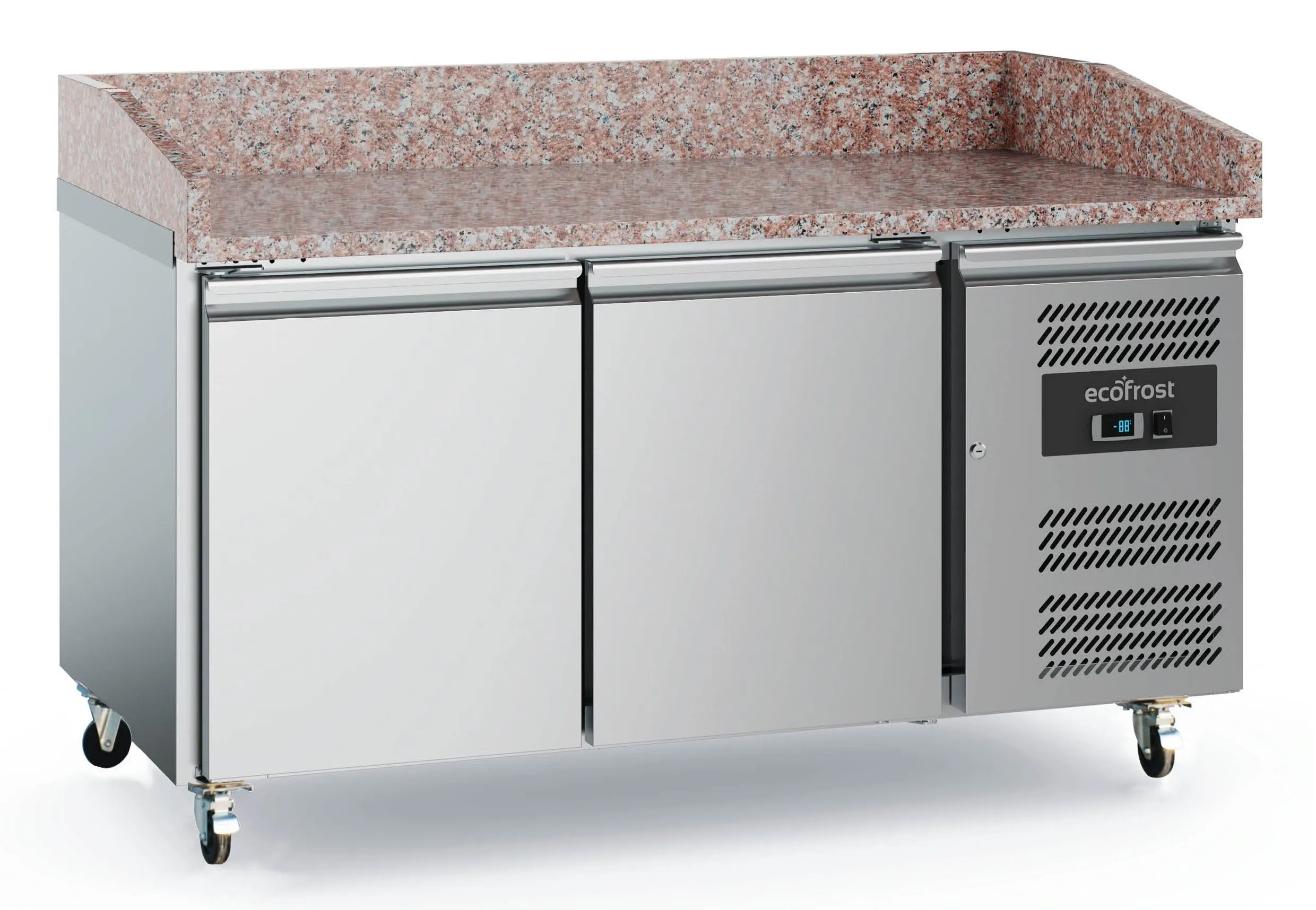 Ecofrost Pizza Prep Fridge 2 Door Granite Top