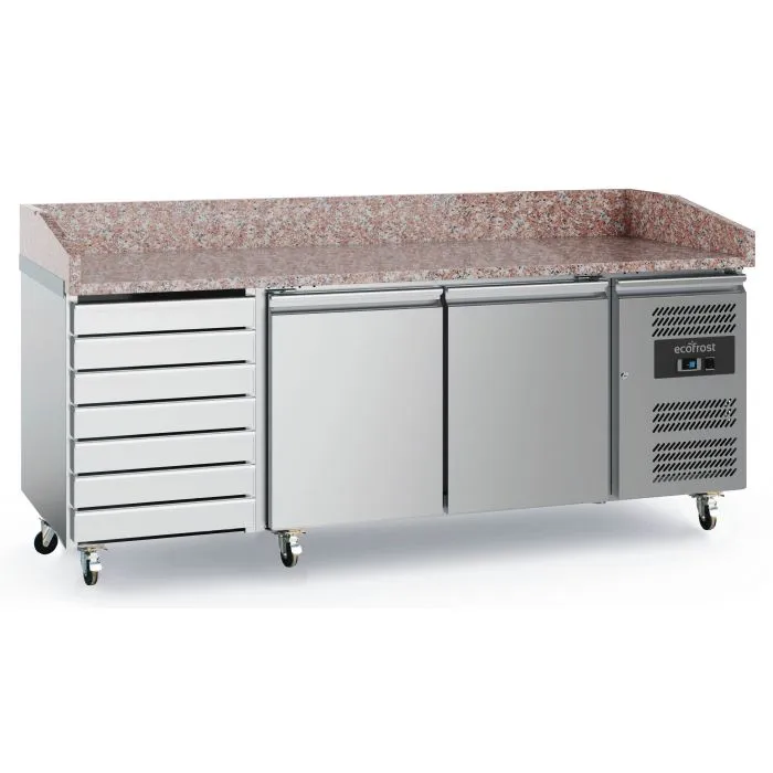 Ecofrost Pizza Counter 2 Doors 7 Drawers With Wheels