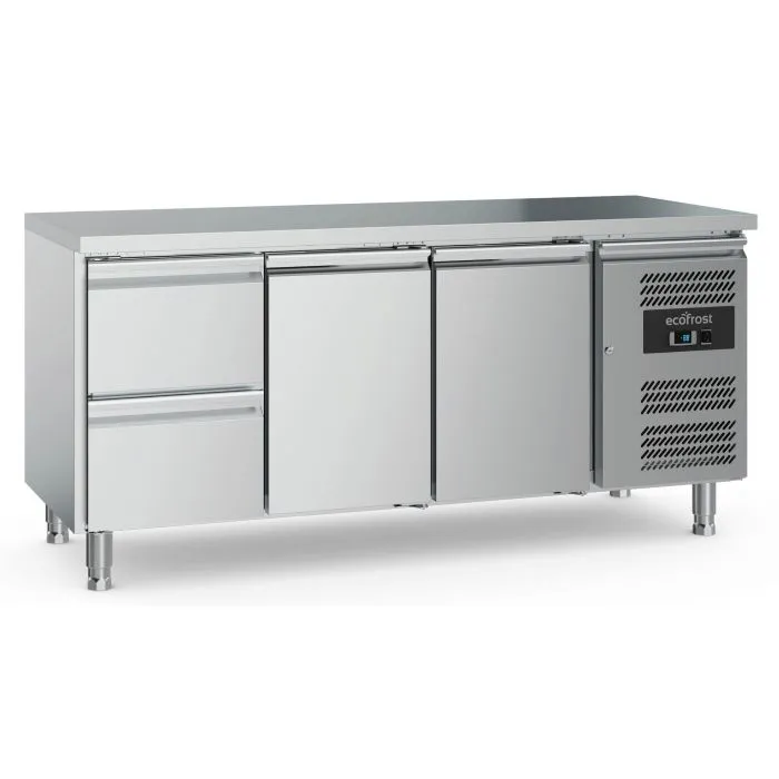 Ecofrost 700 Refrigerated Counter 2 Doors And 2 Drawers With Adjustable Feet