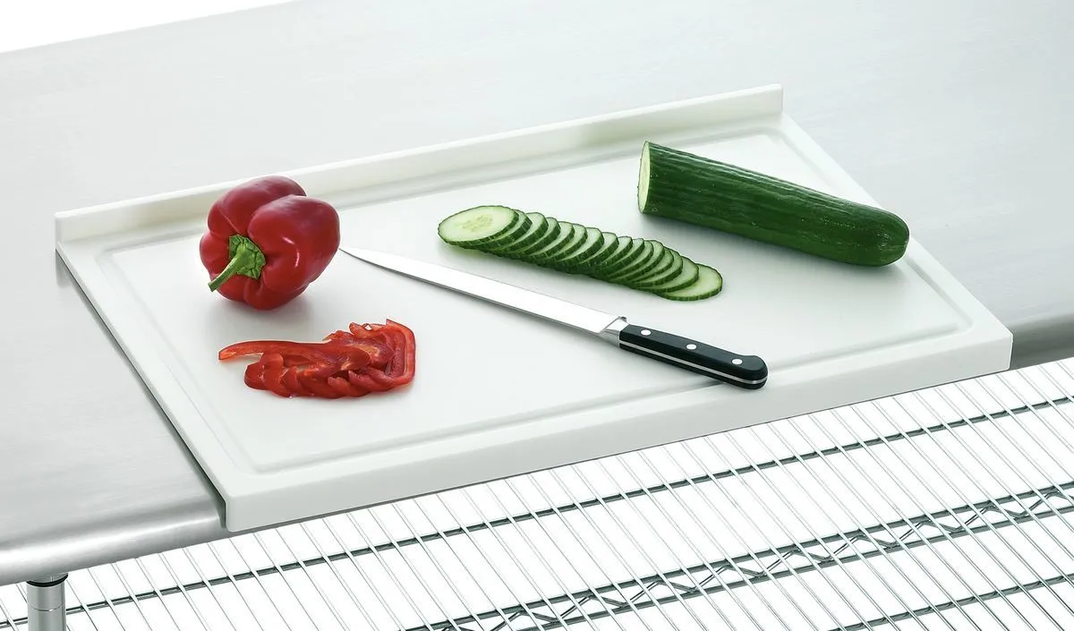 Bartscher Cutting board PE, stop-edge, white