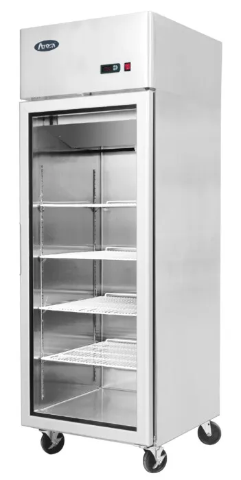 Atosa YCF9401GR Slimline Glass Door Upright Fridge 410ltrs