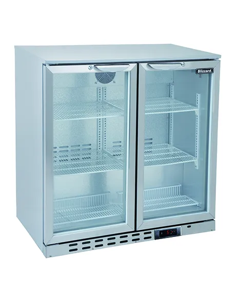 Blizzard Double Door Stainless Steel Bar Bottle Cooler (182 BTL)