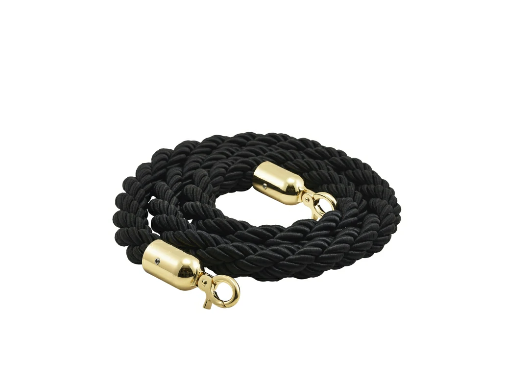 Barrier Rope Black- Brass Plated Ends