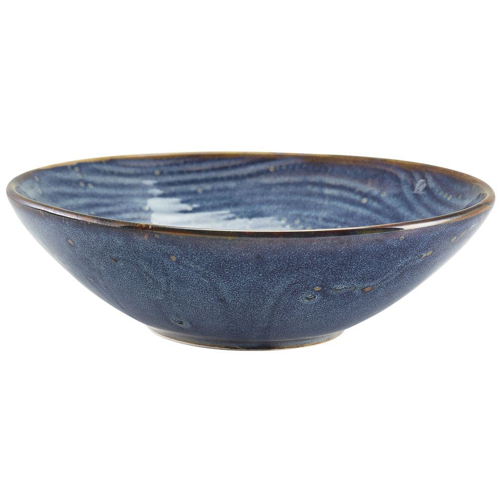 Terra Porcelain Aqua Blue Organic Bowl 22cm