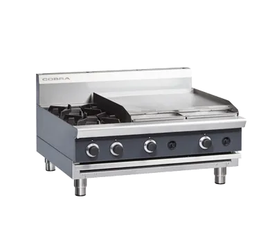 Cobra C9B-B 900mm Two Burner / Griddle Gas Cooktop - Bench Model