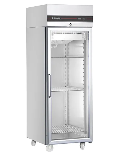 Inomak CAP172CR Stainless Steel Glass Door Fridge