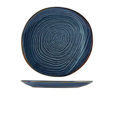 Terra Porcelain Aqua Blue Organic Plate 28.5cm