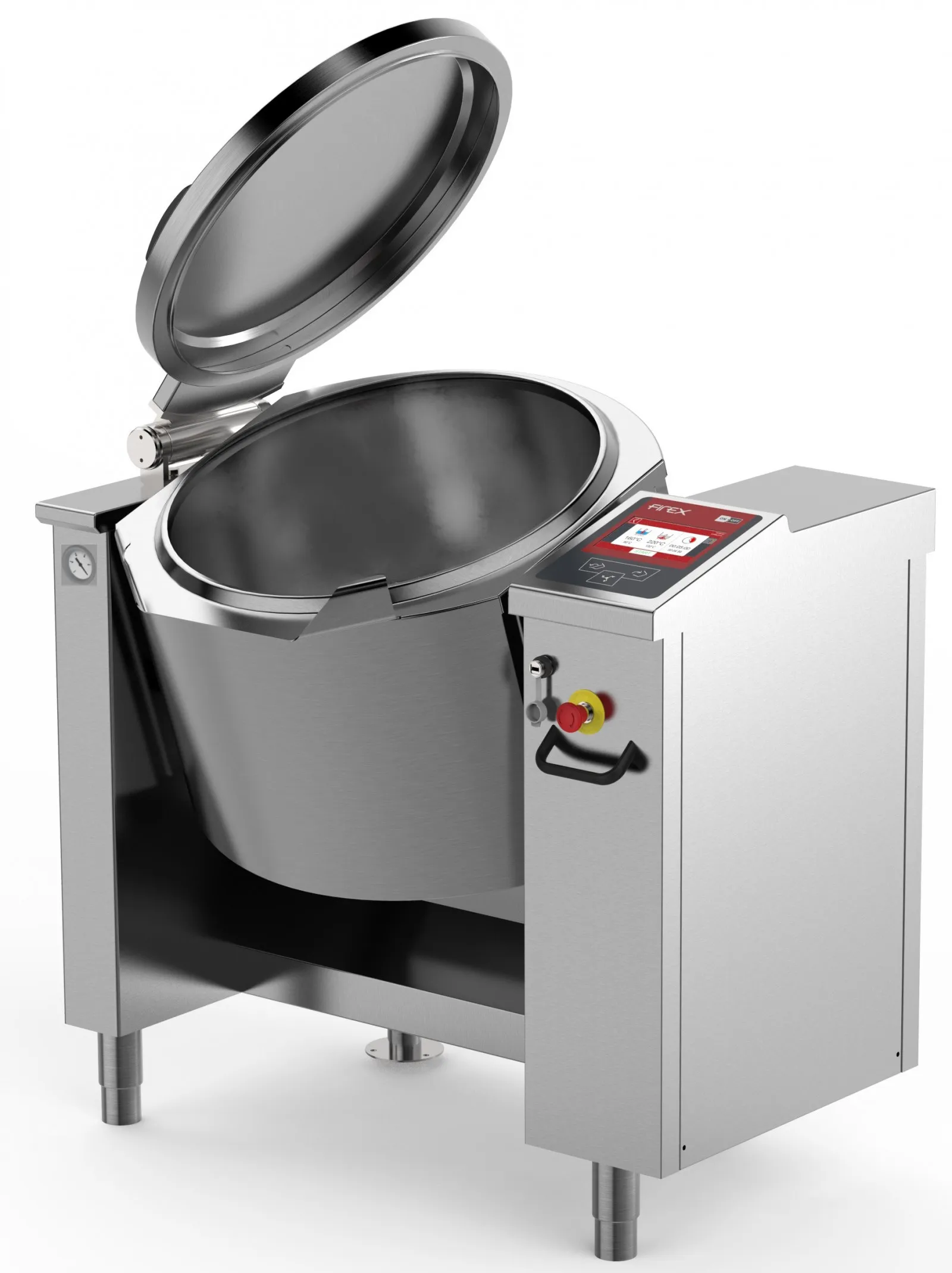 Firex Basket CPE080M V1 80 Ltr Electric Indirect Heat Tilting Kettles With Mixer & Touchscreen Programmable Controls