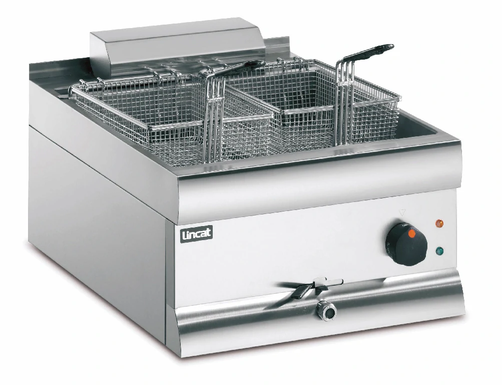 DF46 - Lincat Silverlink 600 Electric Counter-top Single Tank Fryer - 2 Baskets - W 450 mm - 6.0 kW