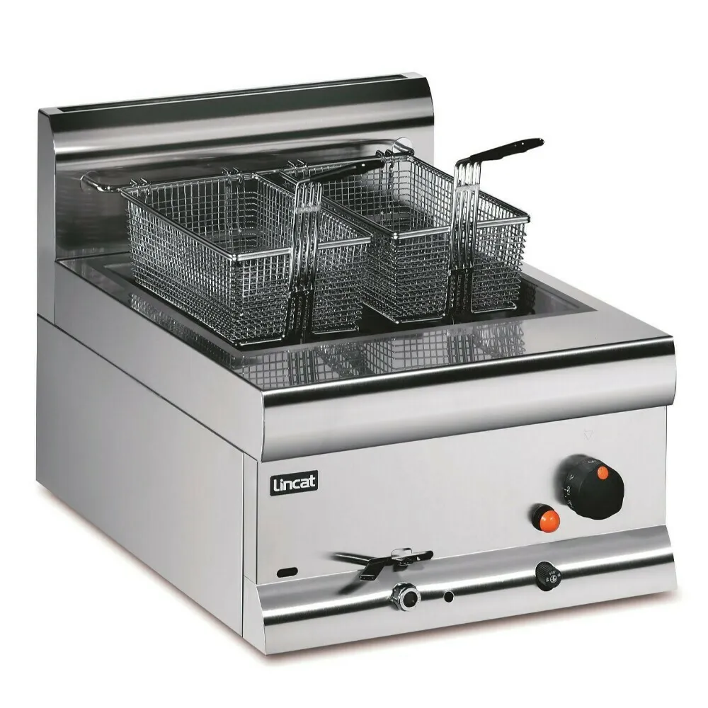 Lincat Silverlink 600 Natural Gas Counter-top Single Tank Fryer - 2 Baskets - W 450 mm - 11.3 kW