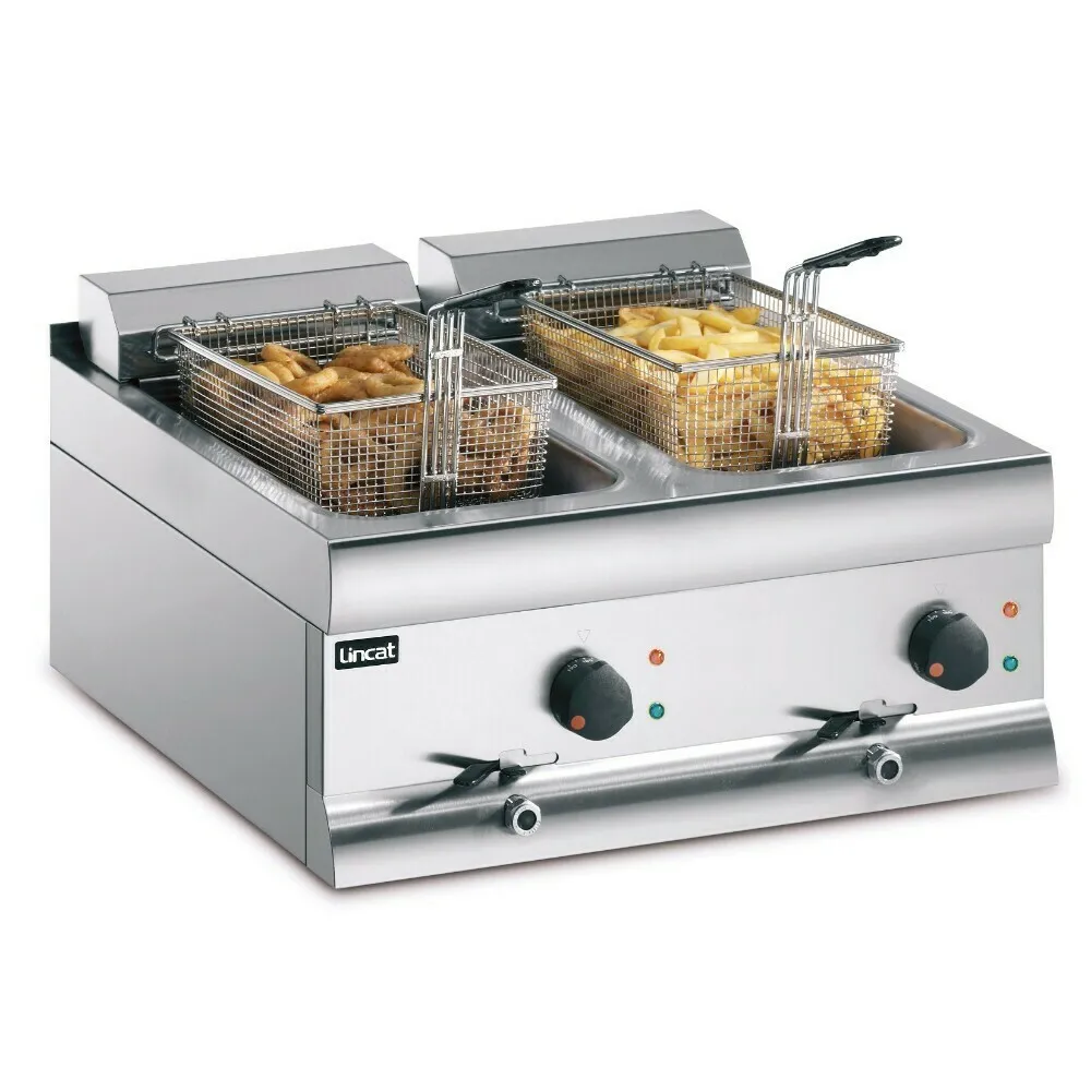 Lincat Silverlink 600 Electric Counter-top Twin Tank Fryer - 2 Baskets - W 600 mm - 2 x 6.0 kW