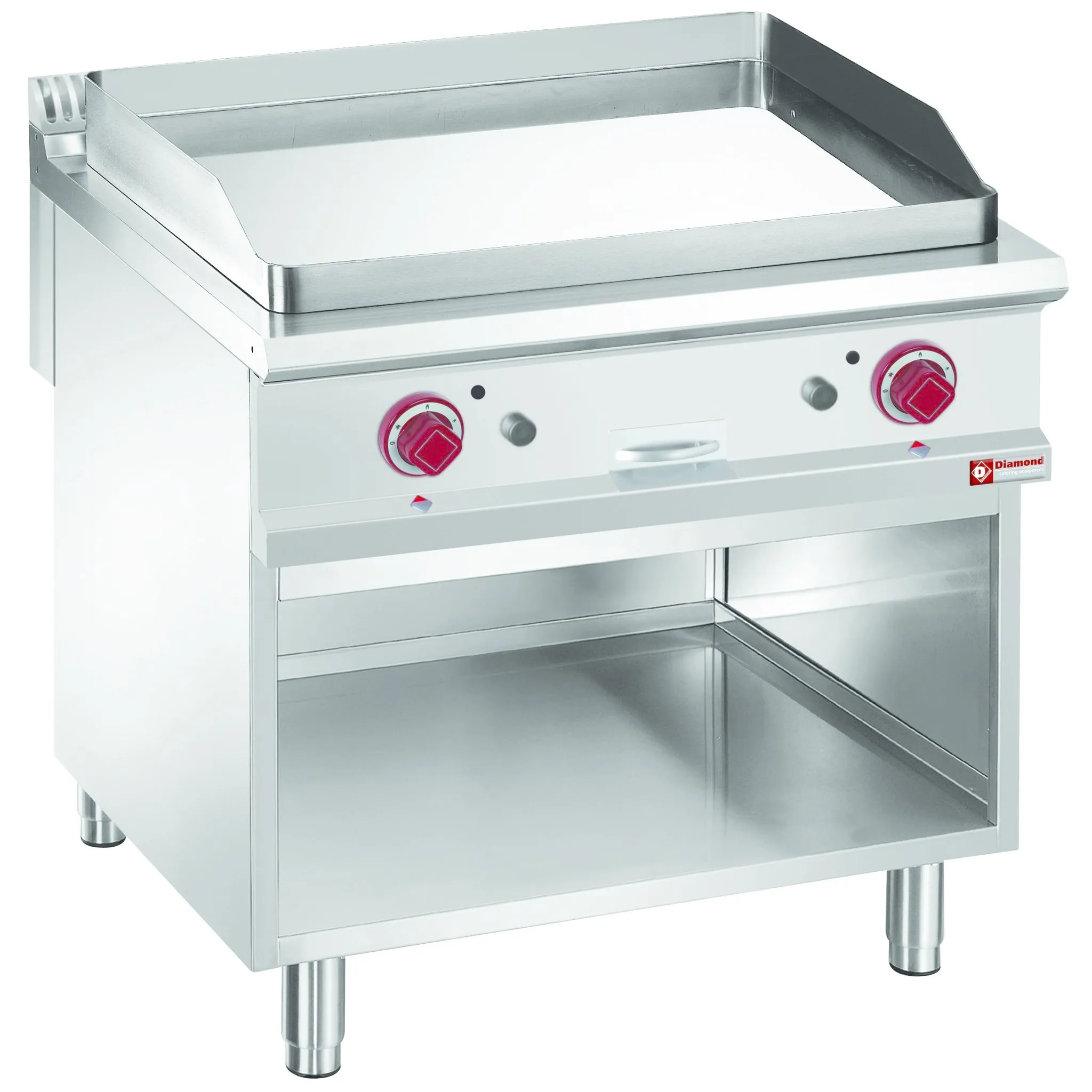 Diamond Smooth gas fry top, chromium-plated, module 1/1, open cupboard