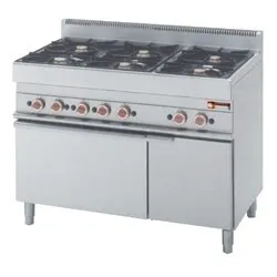 Diamond G65/6BFA11 Gas 6 Burner Range with Gas Oven and Neutral Cupboard