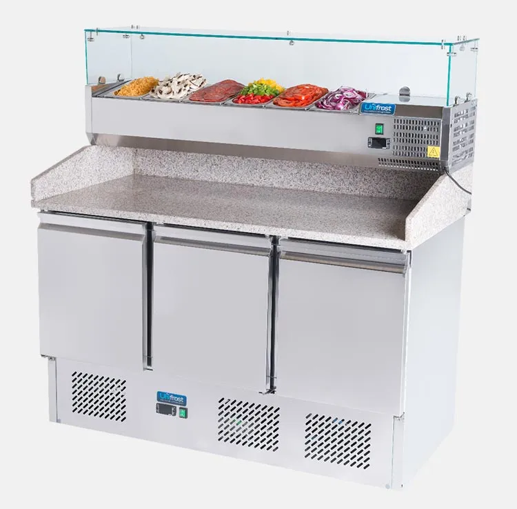 Atosa ESL3852GR-PZ Pizza Prep Fridge with Chilled toppings unit