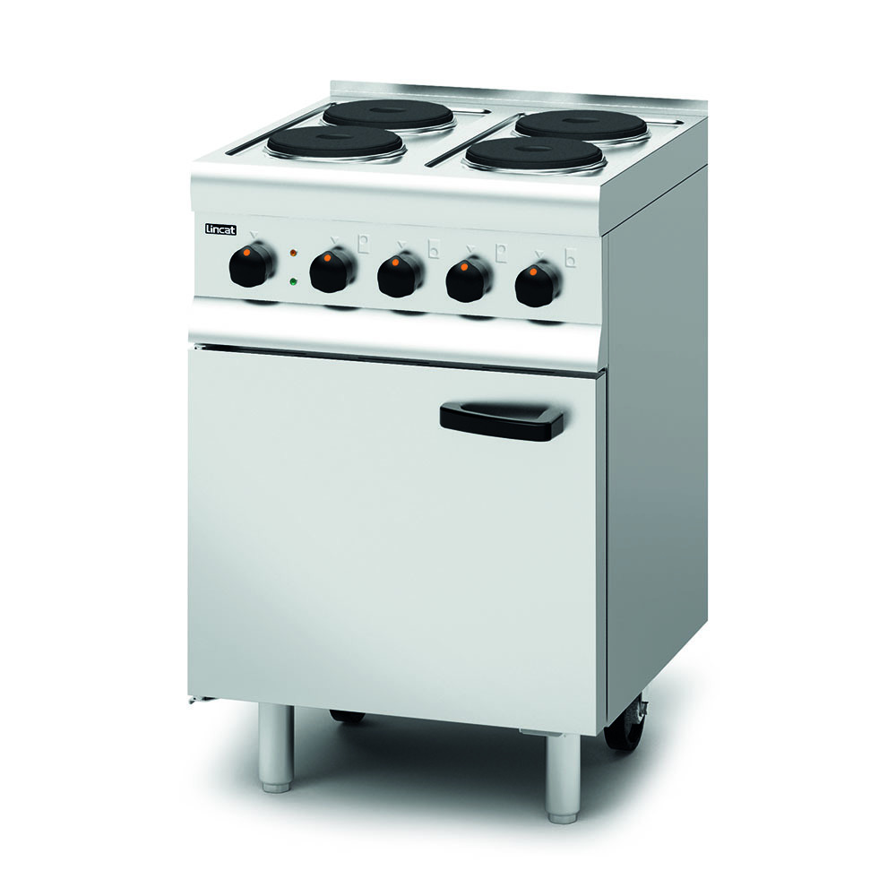 Lincat Silverlink 600 Electric Free-standing Oven Range - Castors at Rear - 4 Plates - W 600 mm - 11.0 kW