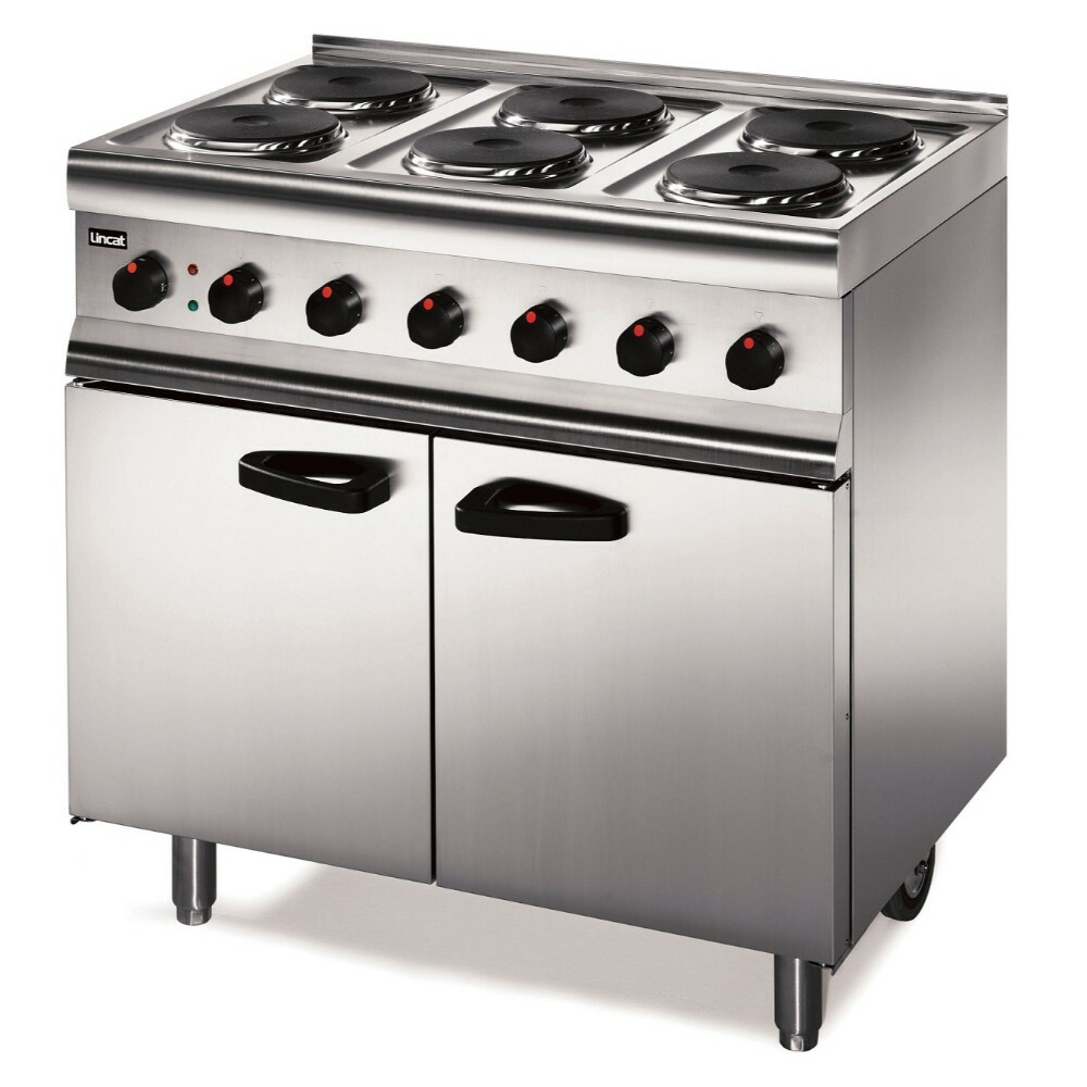 Lincat Silverlink 600 Electric Free-standing Oven Range - Castors at Rear - 6 Plates - W 900 mm - 13.0 kW [1-Phase]