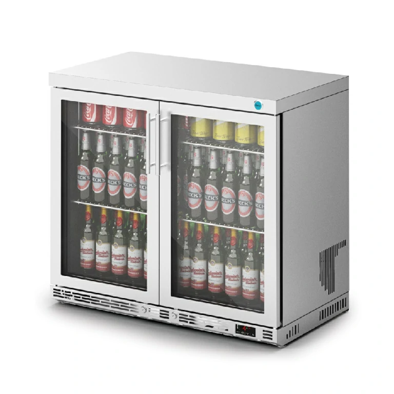 IMC Ventus V90 F76/252 Double Glass Door Bottle Cooler Stainless Steel