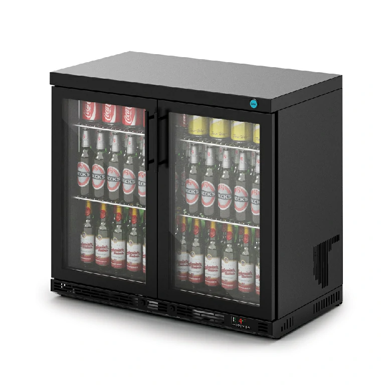 IMC Ventus V90 F76/252/B Double Glass Door Bottle Cooler Black