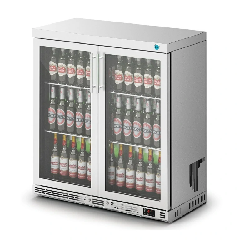 IMC Ventus V90 F76/253 2 Glass Door Display Bottle Cooler Stainless