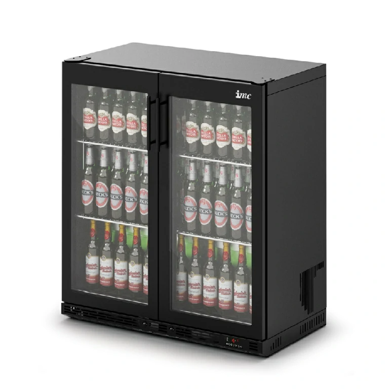 IMC Ventus V90 F76/270/B Double Glass Door Bottle Cooler Black